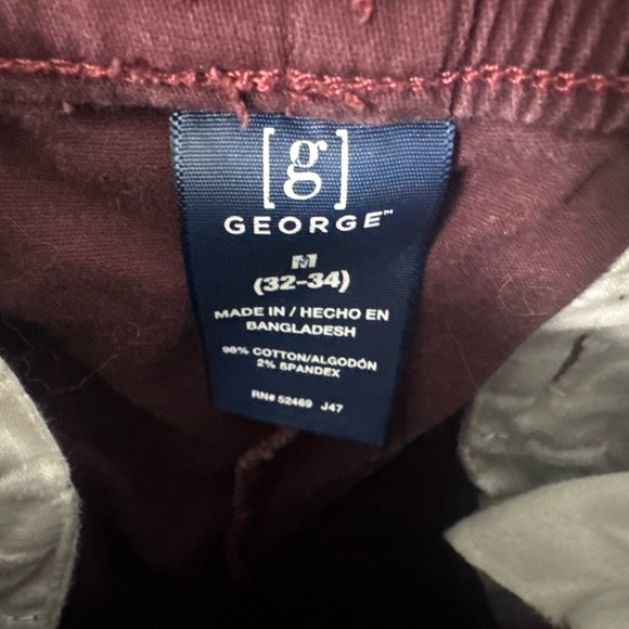 George Men’s Maroon Jogger Pants - Size 32–34 - Picture 7 of 7